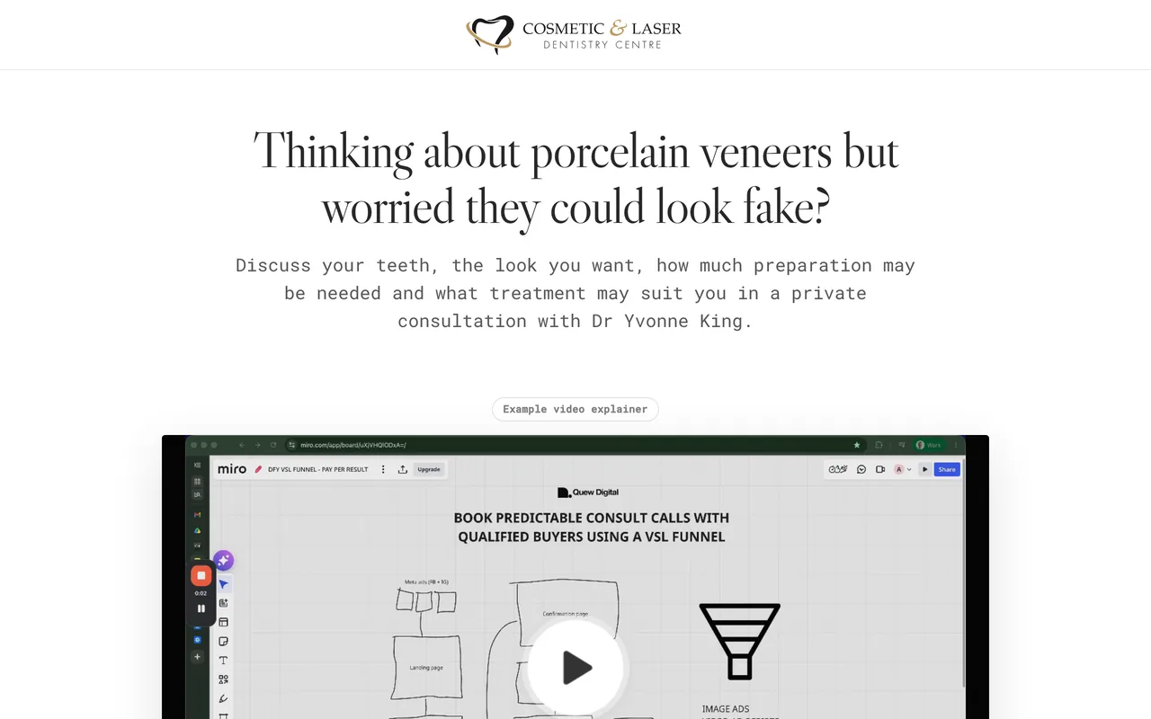 Landing page preview